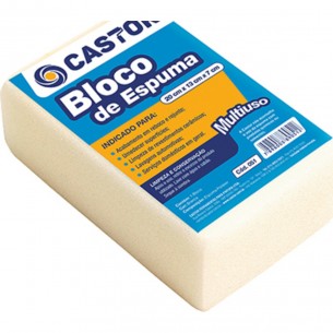 Bloco Espuma 7X13X20 Branco Castor 051 - Kit C/12 Unidades