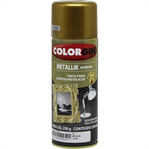 Spray Colorgin Metallik Ouro 350Ml Spray Colorgin Metallik Ouro 350Ml