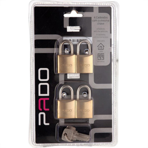 Cadeado Pado Seguranca Igual C/4 Pc 25Mm Cadeado Pado Seguranca Igual C/4 Pc 25Mm