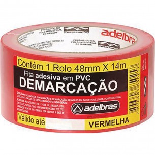Fita Ades Demarcacao Adelbr Vermelho 48Mmx14M