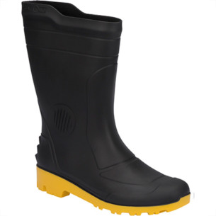 Bota Galocha Grendene Preto/Amarelo Cano Medio N.40