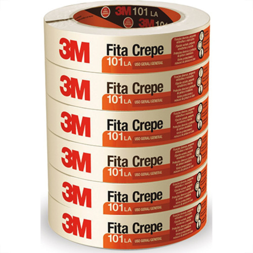 Fita Crepe 3M 18Mm X 50Mt - Kit C/6 Unidades Fita Crepe 3M 18Mm X 50Mt - Kit C/6 Unidades