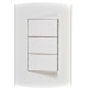 Conjunto Peesa Alfa 1507C 2 interruptores Simp.1Par.Branco Conjunto Peesa Alfa 1507C 2 interruptores Simp.1Par.Branco