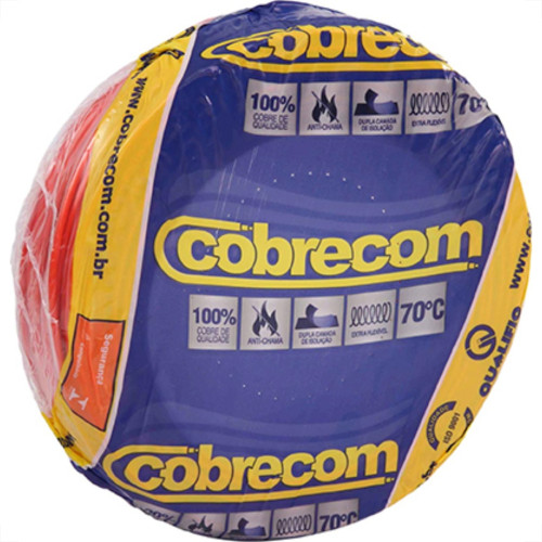 Fio Cabo Auto Cobrecom 100mts 2,5mm Vermelho Fio Cabo Auto Cobrecom 100mts 2,5mm Vermelho