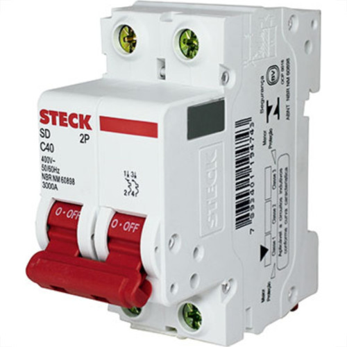 Disjuntor Steck Din Bipolar 40A Sd62 3Ka