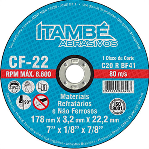 Disco Corte Itambe Refr 2T 7X7/8 Cf22 Disco Corte Itambe Refr 2T 7X7/8 Cf22