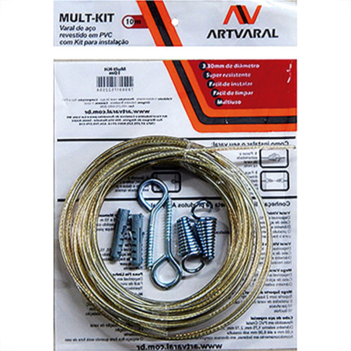 Varal De Aco Multi 10Mt 3,30Mm C/Kit Varal De Aco Multi 10Mt 3,30Mm C/Kit