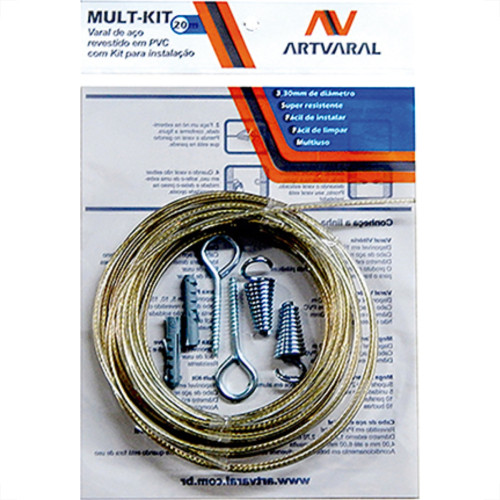 Varal De Aco Multi 20Mt 3,30Mm C/Kit Varal De Aco Multi 20Mt 3,30Mm C/Kit