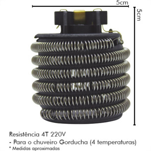 Resistencia Hydra Ducha Gord 4T 220V