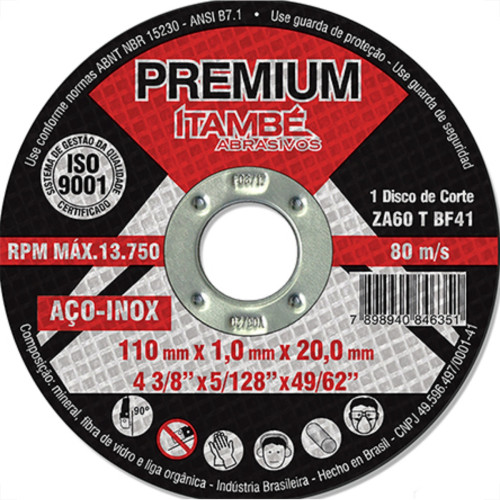 Disco Sped/Inox Premium Itambe 4.3/8X20 - Kit C/25 Unidades Disco Sped/Inox Premium Itambe 4.3/8X20 - Kit C/25 Unidades