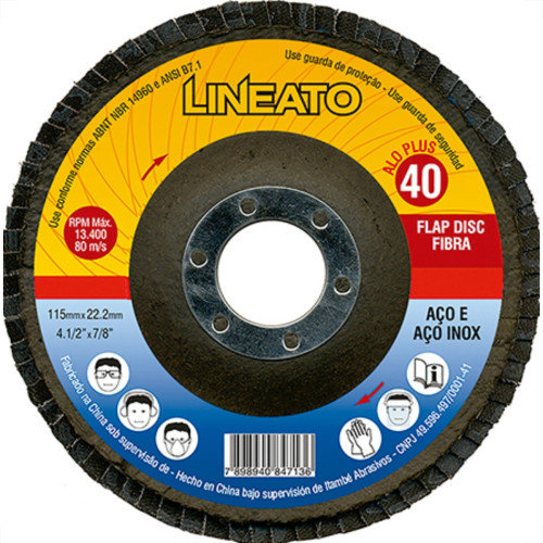 Disco Flap Lineato 4.1/2 X 40 Disco Flap Lineato 4.1/2 X 40