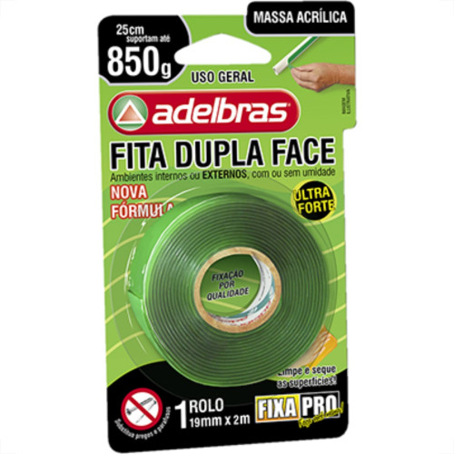 Fita Dupla-Face Adelbras F.Pro 19Mmx2