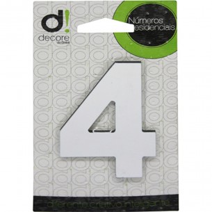 Numero Alum Espelhado Apto 4 Decore 7Cm