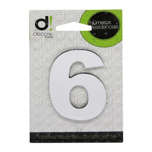 Numero Alum Espelhado Apto 6 Decore 7Cm