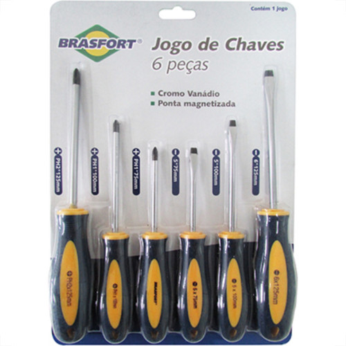 Jogo Chave Fenda_Phil Brasfort Crv 6P 7029 Jogo Chave Fenda_Phil Brasfort Crv 6P 7029