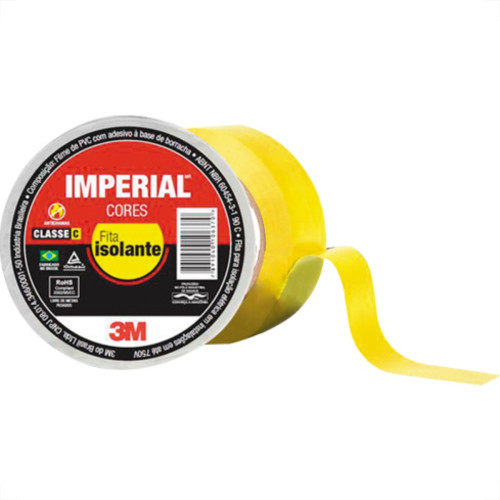 Fita Isolante 3M Imperial 10Mx18 Amarela - Kit C/10 Unidades