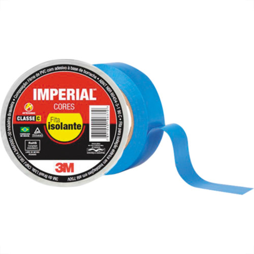 Fita Isolante 3M Imperial 10M X 18 Azul - Kit C/10 Unidades