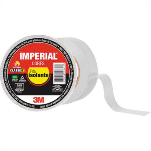 Fita Isolante 3M Imperial 10Mx18 Branca - Kit C/10 Unidades