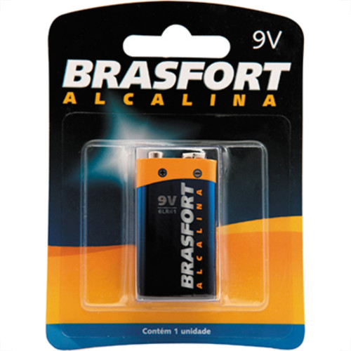 Pilha Alcalina Brasfort Bateria 9V Pilha Alcalina Brasfort Bateria 9V