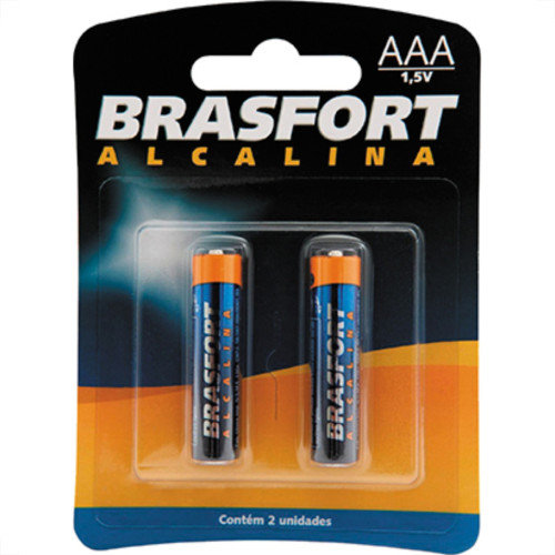 Pilha Alcalina Brasfort Palito Aaa2 C/2 Pilha Alcalina Brasfort Palito Aaa2 C/2
