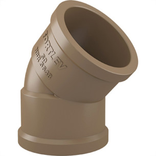 Cotovelo Fortlev PVC Liso Liso L 2 X45 Marrom