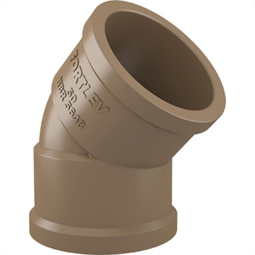 Cotovelo Fortlev PVC Liso Liso L 2 X45 Marrom