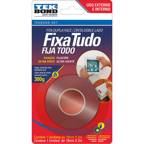 Fita Dupla-Face Tekbond F.Tud Extensao 19Mmx2 Fita Dupla-Face Tekbond F.Tud Extensao 19Mmx2