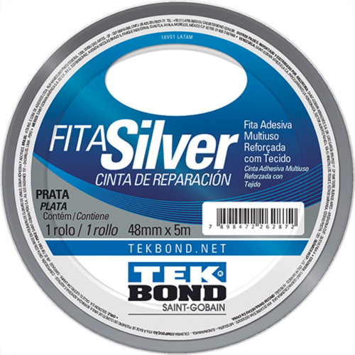 Fita Silver Tape Tekbond Prata 48Mmx05Mt Fita Silver Tape Tekbond Prata 48Mmx05Mt