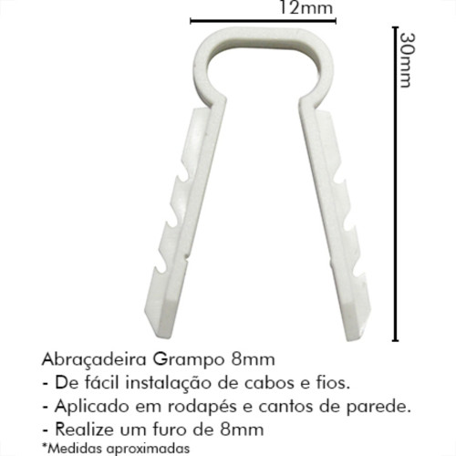 Fixa Grampo Abracadeira N.8 C/100 Sfor Fixa Grampo Abracadeira N.8 C/100 Sfor