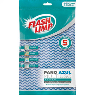 Pano Multiuso Flash Limp Azul C/5