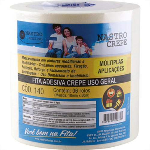 Fita Crepe Nastro 24Mm X 50Mt - Kit C/8 Unidades Fita Crepe Nastro 24Mm X 50Mt - Kit C/8 Unidades