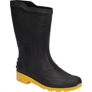 Bota Galocha Grendene Preto/Amarelo Cano Medio N.44