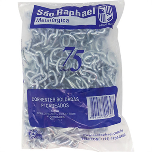 Corrente P/Cadeado Soldada 5X60 S.Rafael Corrente P/Cadeado Soldada 5X60 S.Rafael