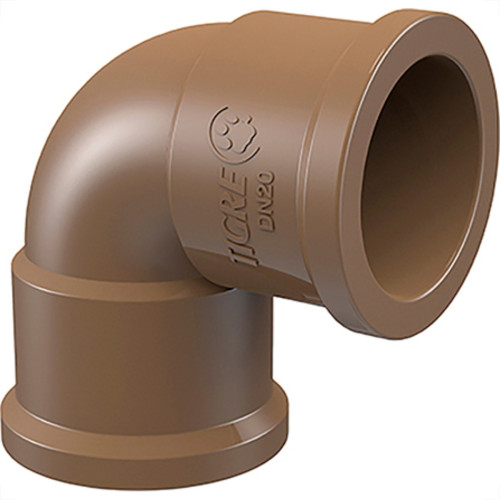 Cotovelo Tigre PVC Liso Liso E 1.1/2 X 90 Marrom