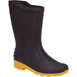 Bota Galocha Grendene Preto/Amarelo Cano Medio N.45/46
