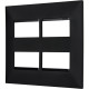 Espelho Placa Pial Plus+ Preto 4X4 4Mod.Dist 618514Pt