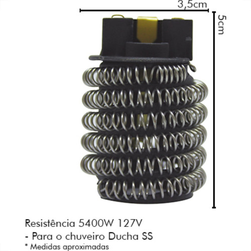 Resistencia Hydra Corona Ducha Ss 5400W 127V Resistencia Hydra Corona Ducha Ss 5400W 127V