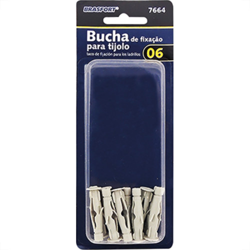 Cartela Brasfort Bucha Fixacao N.06 C/10 7664 Cartela Brasfort Bucha Fixacao N.06 C/10 7664