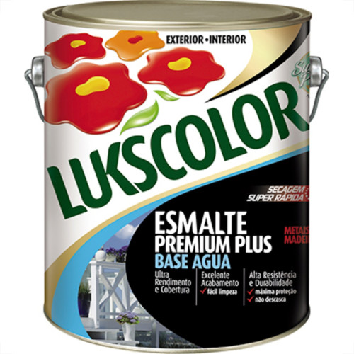 Tinta Esmalte. Base Agua Galao 3,6 Litros Lukscolor Branco.Brilh. Tinta Esmalte. Base Agua Galao 3,6 Litros Lukscolor Branco.Brilh.