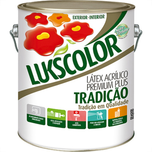 Latex Lukscolor Acri Fosco Galao 3,6 Litros Branco Latex Lukscolor Acri Fosco Galao 3,6 Litros Branco