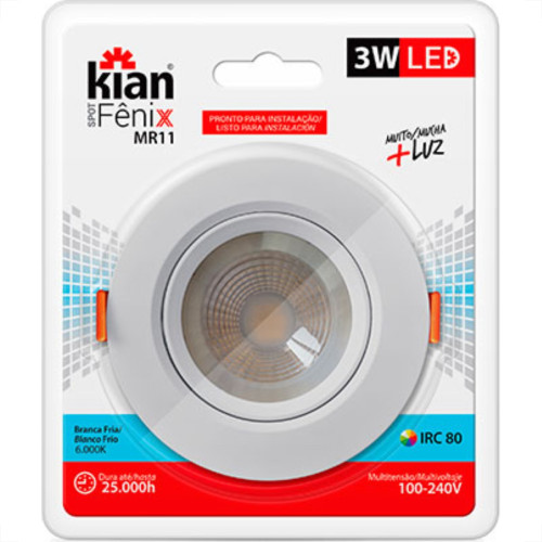 Spot Emb.03W Led 6000K Red Kian Spot Emb.03W Led 6000K Red Kian
