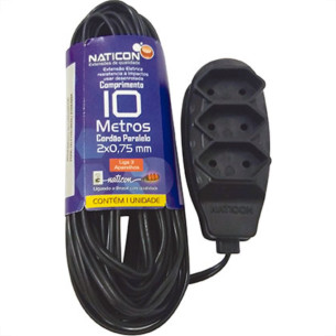 Extensao Naticon Pl 0,75 10Mt Preto 