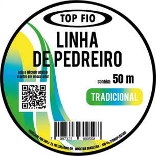 Linha Pedreiro Top Fio Trançada 50Mt . / Kit C/ 12 Unidades