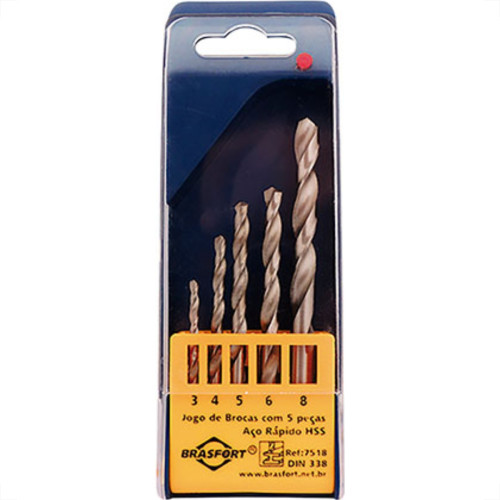 Kit Broca Brasfort A.Rap 05Pc 3,0A8,0Mm Kit Broca Brasfort A.Rap 05Pc 3,0A8,0Mm