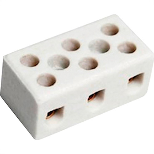 Conector Fertak Porcelana 16Mm Trifasico 8205 - Kit C/12 Unidades