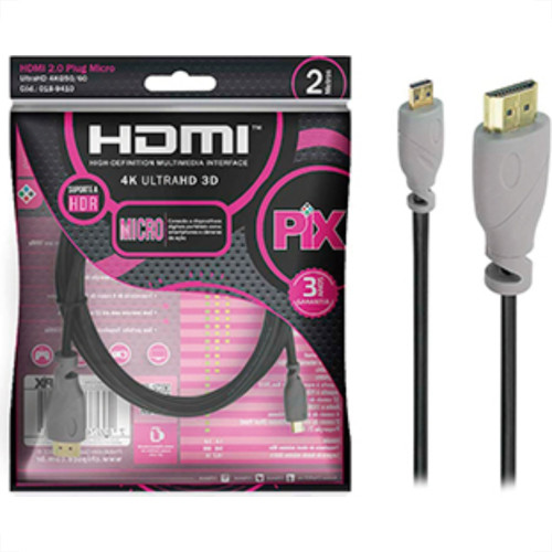 Cabo Micro-Hdmi/Hdmi 2.0 4K Hdr19P 2M Cabo Micro-Hdmi/Hdmi 2.0 4K Hdr19P 2M