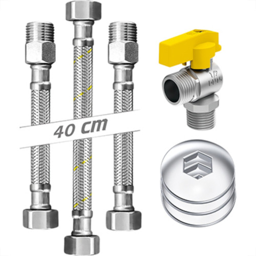 Kit Inst.Aqueced.A Gas 1/4 40Cm Cromado Roco Kit Inst.Aqueced.A Gas 1/4 40Cm Cromado Roco