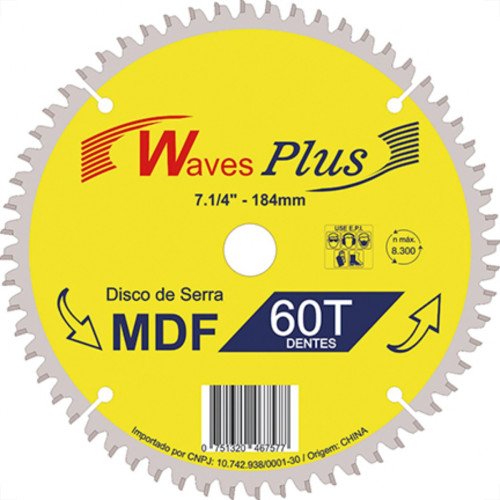 Serra Circ.Widea Waves Plus 7.1/4X60X20 Serra Circ.Widea Waves Plus 7.1/4X60X20