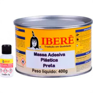 Massa Plastica 400Gr Ibere Preta . / Kit C/ 12 Unidades