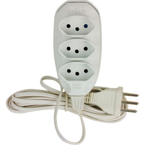 Extensao Techna Pl 0,75 3Mt 2P+T10A Branco Extensao Techna Pl 0,75 3Mt 2P+T10A Branco
